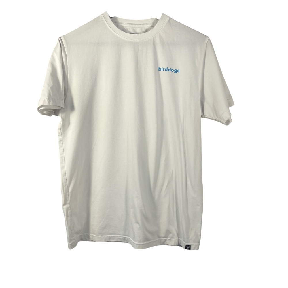 Birddogs White‎ Graphic Logo T-Shirt Men's M Bird Back Print Cotton Blend Tee